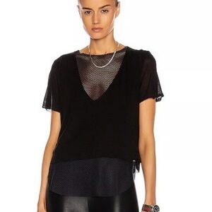 Koral Double Layer Mesh Short Sleeve Tee - Black